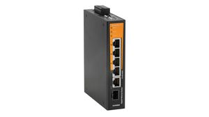 Ethernet Switch, RJ45 Ports 5, Fibre Ports 1SFP, 1Gbps, Unmanaged