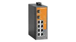 PoE Switch, RJ45 Ports 8, Fibre Ports 2SFP, 1Gbps, Unmanaged