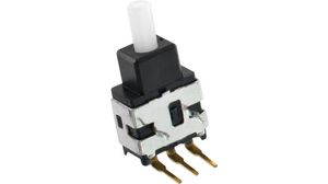 Pushbutton Switch ON-ON 1CO Through Hole Black / White