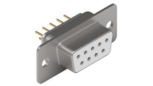 D-Sub Connector, Socket, DE-9, PCB Pins, White