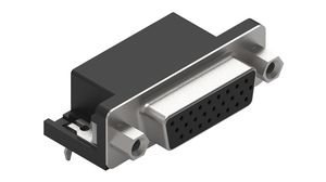 High Density D-Sub Connector with Hex Screw, Angled, Socket, DE-15, PCB Pins