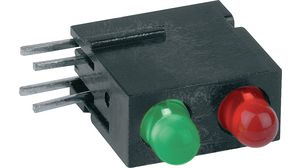 PCB LED G 568nm, R 625nm 3 mm Green / Red