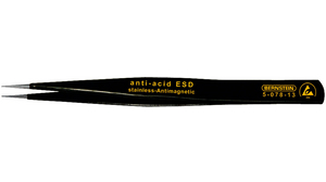 Összeszerelő csipesz ESD / SMD Rozsdamentes acél Véső alakú 130mm