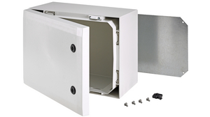 Cabinet, Polycarbonate, 2-point locking,Hinges on the short side, 600x800x300mm, Light Grey, IP66