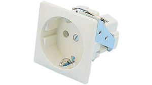Wall Outlet 1x DE Type F (CEE 7/3) Socket Flush Mount 16A 250V White