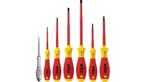 Schraubendreher-Set mit Spannungsprüfer, VDE, 7Stück, Kreuzschlitz / Schlitz