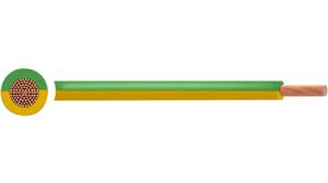 Flexibele gevlochten draad PVC, 1.5mm², Blank koper, Groen/geel, H07V2-K, 100m