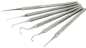 Set of 6 Probes, Stainless Steel