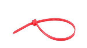 Cable Tie 100 x 2.5mm, Polyamide 6.6 W, 78.45N, Red, Pack of 100 pieces