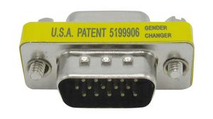 Mini D-Sub Gender Changer, HDB15 Plug - HDB15 Socket