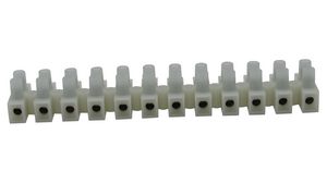 Terminal Strip, White, 41A, 450V, Poles - 12