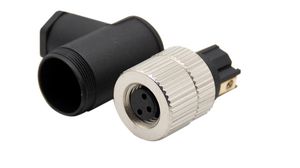 Circular Connector, M8, Socket, Right Angle, Poles - 3, Screw, Cable Mount
