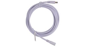 DC Connection Cable, 2.1x5.5x9.5mm Plug - 2.1x5.5x9.5mm Socket, Straight, 3m, White