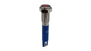 Vandal Resistant LED Indicator, Soldering Lugs, Fixed, Red, AC / DC, 12V