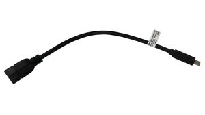 USB Cable USB-C Plug - USB-A Socket 200mm USB 3.0 Black