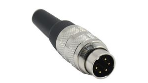 Mini Connector Plug 5 Contacts, 6A, 250V, IP67