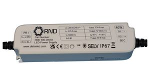 LED Driver, Constant Voltage, 40W 1.67A 24V IP67