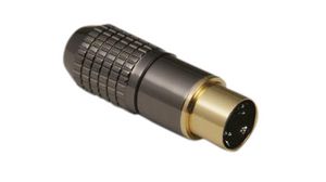 High-End Mini DIN Connector, Gold-Plated, 4 Poles, Plug