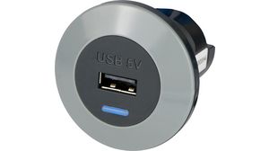 Prise USB encastrable, IP65, Car, 1x USB-A, 2.1A, 10W, Noir