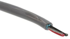 Twisted Pair Data Cable, 1 Pairs, 0.23 mm², 2 Cores, 24 AWG, Screened, 100m, Grey Sheath