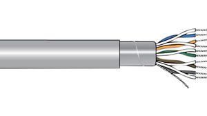 Meeraderige kabel PVC 1x2x0.23mm² Vertind koper Grijs 30m