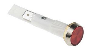 Red Neon Panel Mount Indicator, 230V ac, 10mm Mounting Hole Size