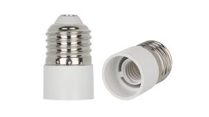 Adaptor / Lamp Holder E27/E14, Plastic, White