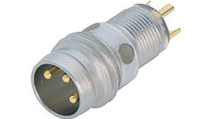Circular Connector, 4 Contacts, Panel Mount, M8 Connector, Socket, Male, IP65, IP67, 718 Series
