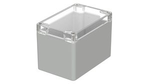 Plastic Enclosure with Clear Lid Euromas 80x120x85mm Light Grey Polycarbonate IP65