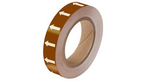 Marking Tape with Directional Arrows, 25mm x 33m, Brown / White