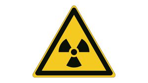 Panneau de sécurité ISO - Danger, matières radioactives ou rayonnements ionisantes, Triangular, Noir sur jaune, Vinyle, Avertissement, 54pièces