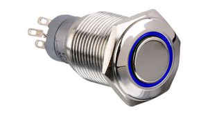 Pushbutton Switch, Vandal Proof, Blue, 2CO, IP67, Latching Function