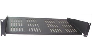 Black Cantilever Shelf, 2U, 20kg Load, 446mm x 280mm