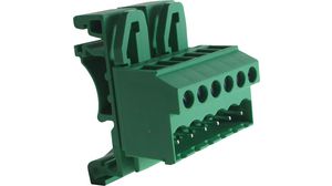 DIN Rail Mounted Pluggable Terminal Block, Straight, 5.08mm Pitch, 6 Poles