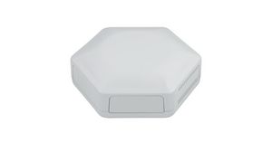 HexBox IoT Enclosure with 5 Solid and 1 Vented Panels 130x146x45mm White ABS IP30 / IP40