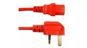 IEC Device Cable UK Type G (BS1363) Plug - IEC 60320 C13 500mm Red