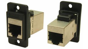Panel Feedthrough Plastic Frame Connector, CSK, RJ45 Socket - RJ45 Socket
