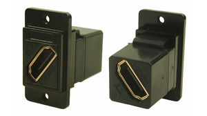 Gjennomføringsadapter, metallramme, M3 monteringshull, svart, 7680 × 4320, HDMI-sokkel - HDMI-sokkel