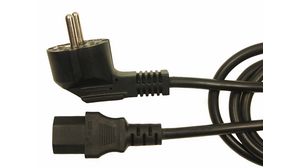 IEC Device Cable DE Type F (CEE 7/4) Plug - IEC 60320 C13 2.5m Black