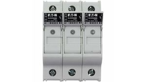 30A Rail Mount Fuse Holder for 10 x 38mm Fuse, 3P, 600V ac