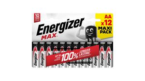 Primary Battery, Alkaline, AA, 1.5V, MAX, Pack of 12 pieces