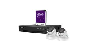 Surveillance Kit, 4 Channel NVR, 2x 2MP IP Dome Cameras, 1TB HDD, White
