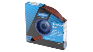 Norton P80 Grit Medium Sandpaper Roll, 25m x 25mm