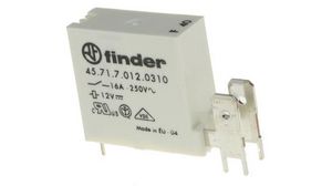 PCB Mount Power Relay, 12V dc Coil, 16A Switching Current, SPST
