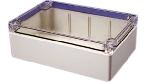 Watertight Enclosure Clear Lid, Polycarbonate, 120x180x60.5mm, Clear / Light Grey