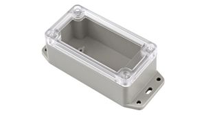 Flanged Enclosure with Clear Lid RP 50x95x40mm Light Grey ABS / Polycarbonate IP65