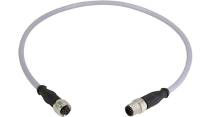 Sensor Cable, M12 Plug - M12 Socket, 8 Conductors, 5m, IP67, Grey