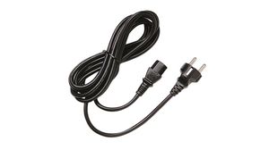 AC Power Cable, DE/FR Type F/E (CEE 7/7) Plug - IEC 60320 C13, 1.8m, Black