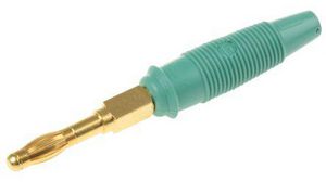 Test & Measurement Green Male Banana Plug, 4 mm Connector, Solder Termination, 32A, Gold Plating