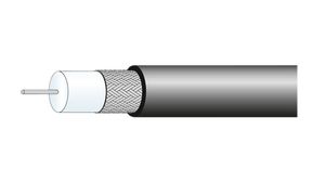 Câble Coaxial RG-59 PVC 6.1mm 75Ohm Acier plaqué cuivre Noir 100m